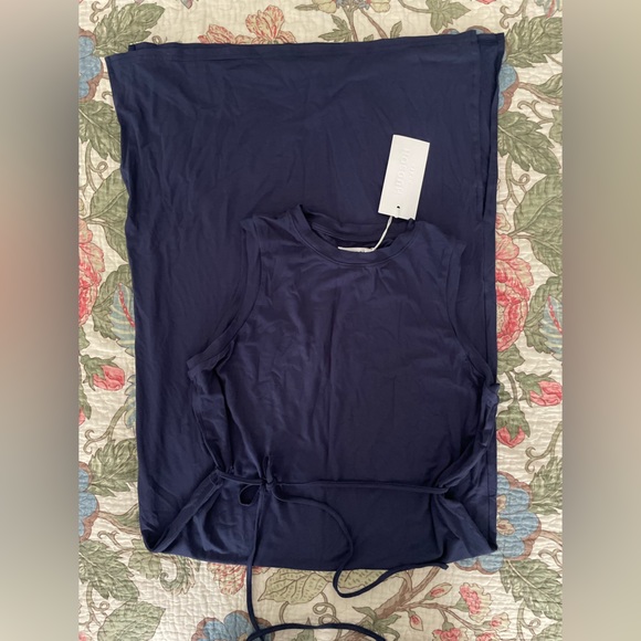 Navy Midi Dress w Removable Belt (NWT) - Picture 5 of 6